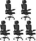 TRALT Office Chair Ergonomic Desk Chair - Gaming Chair with Lumbar Support | 330 LBS Home Office Desk Chairs with Headrest, Reading Chair with Flip-up Armrests, Comfortable Computer Chairs (5, Black)