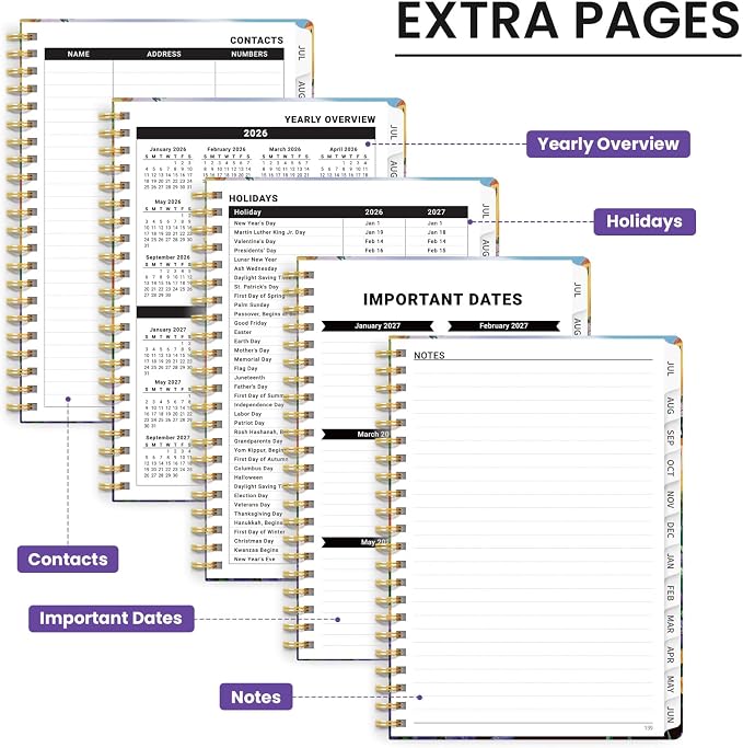 ZOTIA Academic Planner 2026-2027, Monthly & Weekly Jul 2026-Jun 2027 | Hillside Reverie, 6.3" x 8.5" Calendar Planner for Women, Hardcover Pretty Organizer for Women, School Office Home Supplies
