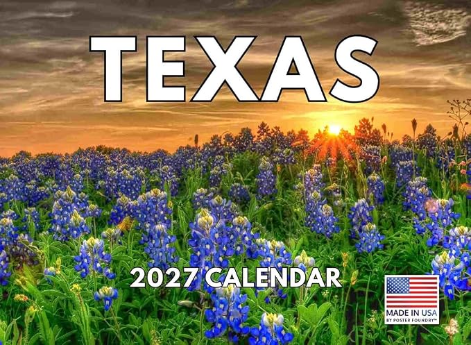 Texas Calendar 2027 Monthly Wall Calender 12 Month