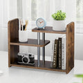 Desktop Organizer,Office Storage Rack,Wood Small Bookshelf,Brown | Display Shelf,Office Shelf,Desk Organizer Small Tabletop Hutch for Office,Dorm,Living Room,Counter Top