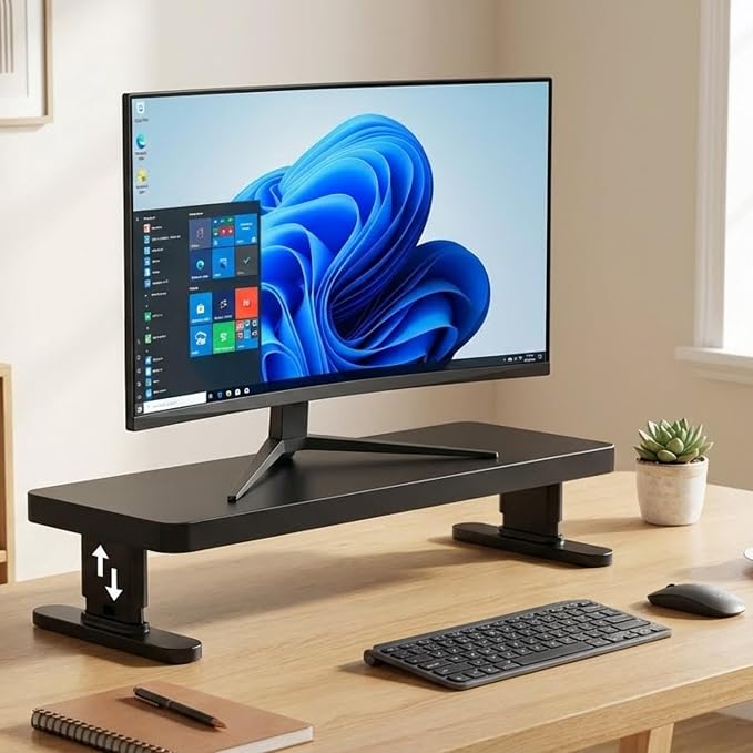 Adjustable Monitor Stand with 4 height options, Desk Shelf for Top of Desk Adjustable
