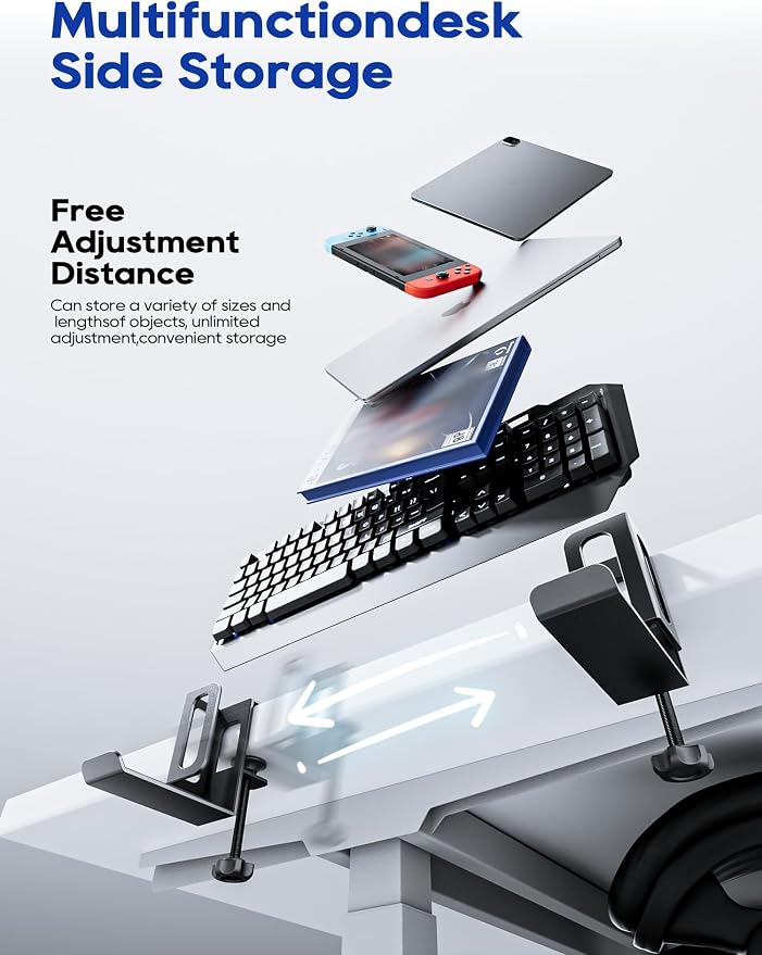 NODOCA Laptop Storage for Desk, Vertical Laptop Stand for Desk, MacBook Vertical Stand, with Headphone Holder, Desk Side Storage for MacBook/Surface/Samsung/HP/Dell[M, White]