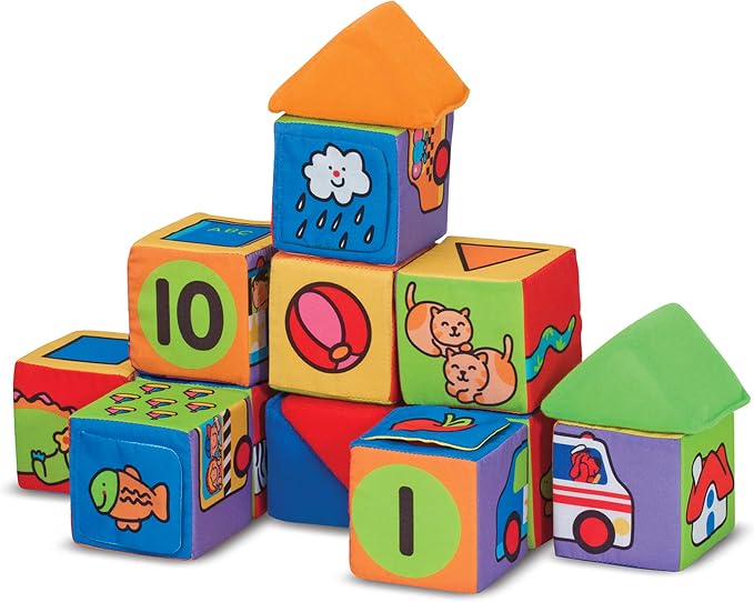 Melissa & Doug K's Kids Match and Build Soft Blocks Set (Pack of 6)