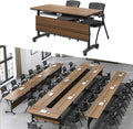 Modern Conference Table,Modular Flip-Top Seminar Meeting Table,Versatile Portable Conference Room Tables with Mobile Wheels,Folding Tables Mobile Training Tables for Classroom, and Offices（62.9in