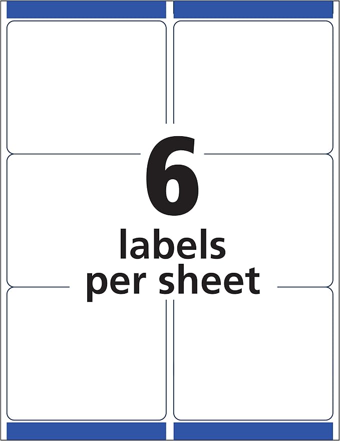 Avery® Printable Shipping Labels, Sure Feed® Technology, 3-1/3" x 4", Matte Clear, 300 Blank Mailing Labels (5664)