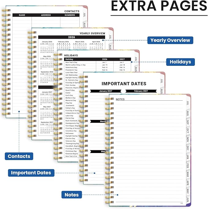ZOTIA Planner 2026-2027 Jul 2026-Jun 2027 Academic Monthly & Weekly Planner