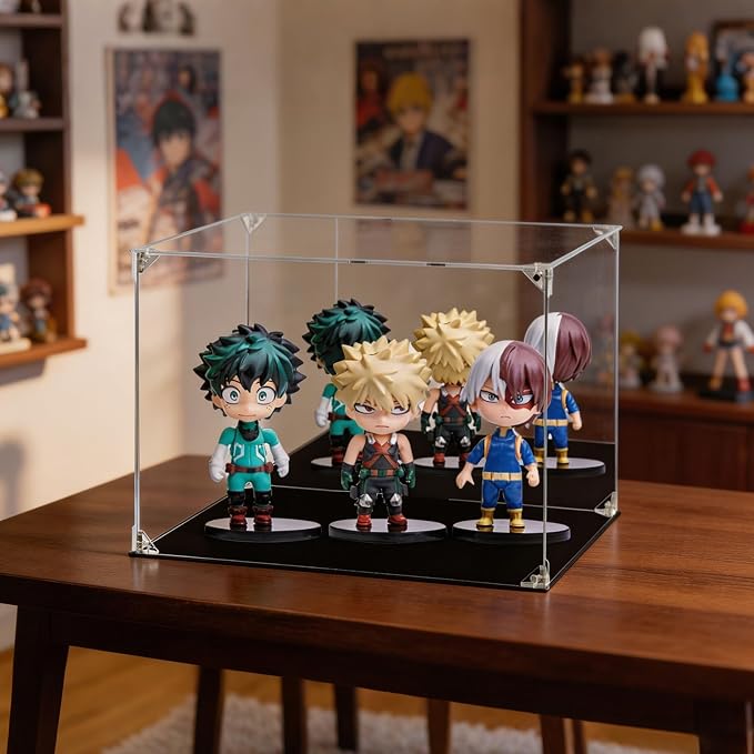 Display Case for Collectibles Assemble Clear Acrylic Box Alternative Glass Case for Display Action Figures Home Storage Organizing Toys (Internal dim 15.3X11.5X11 inch)