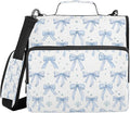 Blue Bows Zipper Binder for School with Shoulder Strap & Extra Pockets - 1.5 Inch 3-Ring Binder Holds 500+ Sheets, Textbooks, Laptop