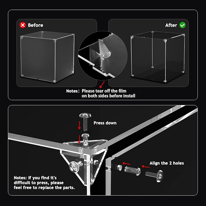 Clear Acrylic Display Case, Easy Assembly Showcase Boxes(24x14x32inch) | dofopo Dust Protection Case for Action Figures and Dolls, Alternative Glass Box for Collectibles Commemorative Gifts