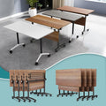 WYMHYZ Conference Table Flip Top Mobile Conference Room Tables,Folding Conference Table with Wheels,Large Meeting Training Seminar Table Saving Space for Office Classroom(8B,61'')