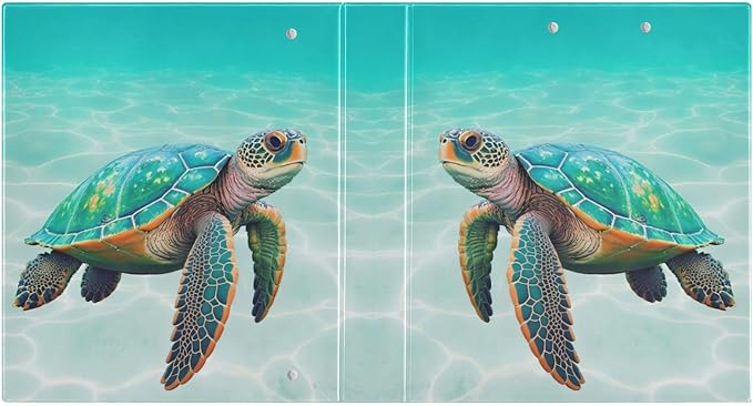 3 Ring Binder Sea Turtle 1.5" Round Ring Binders View Binder with 200 Sheet for Kids School Supplies Women Men Office, 1 Pack