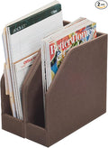 MobileVision Executive Brown Cloth Fabric Vertical File Holders - 2 Piece Combo