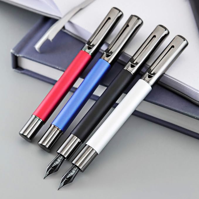 Monteverde USA Ritma Fountain Pen in Black – Broad Nib Bold JoWo Stainless Steel Refillable Ink Cartridge/Converter – Ideal for Executives & Artists