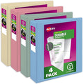 Avery Durable View 3 Ring Binders, 2 Inch Slant Rings, 530-Sheet Capacity, Assorted Pastel Colors, 4-Pack (05636) – for School, Office, Teachers, Classrooms & Home Organization