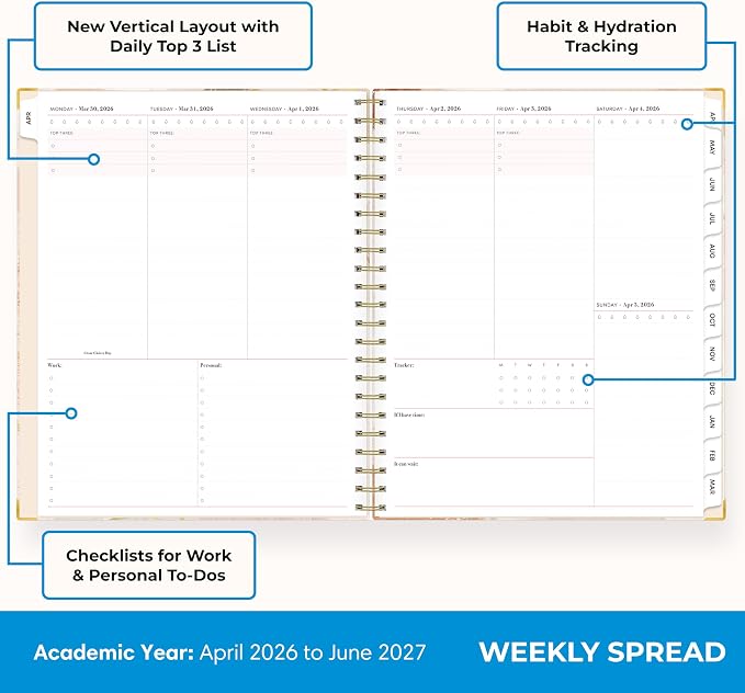 Blue Sky 2026-2027 Weekly & Monthly Academic Planner, 8.5"x11", Henri