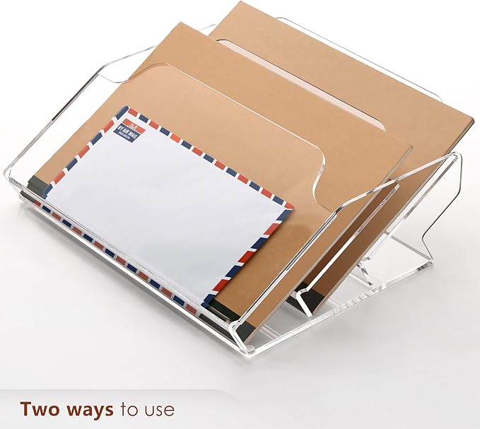 DINGHUO 3 Pockets Acrylic Hanging Wall File Organizer for Office | Wall Mounted Magazine File Holder for Mail Paper Document Organization, No Assembly Required, Hooks Screws Included - 1 Pack