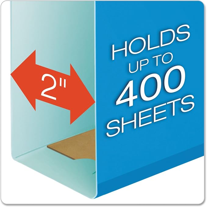 Pendaflex Extra Capacity Hanging File Folders, Letter Size, Reinforced, 2 Inch Expansion, Assorted Colors, 25 Per Box (4152X2 ASST)