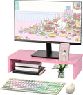 Qupui 21" Monitor Stand Riser with Phone Holder, Monitor Stand for Desk, Computer Monitor Stand, Desk Shelf for Top of Desk, Desktop Organizer for Laptop, Printer, TV