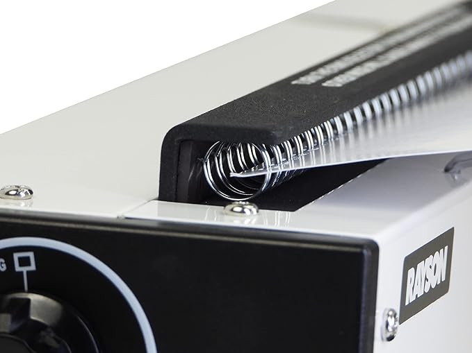 RAYSON TD1202R 3:1 Wire Binding Machine, 12-Sheet Punch, 120-Sheet Capacity | 32 round holes for Letter-size sheets; compatible with 3:1 wire, spiral coil, and click binding spines.
