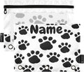Custom Black Paws Print Pencil Pouch for 3 Ring Binder, 2 Pack Personalized Name Waterproof Pencil Bags Clear Window Pencil Case School Office Supplies