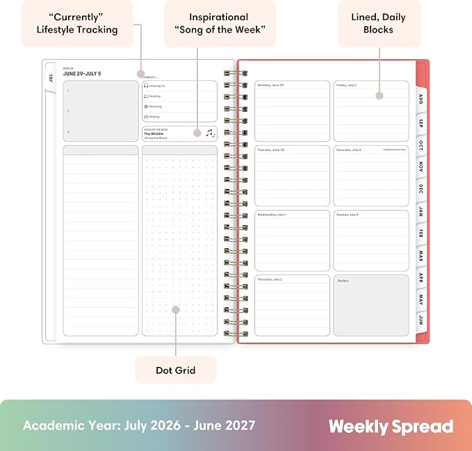 Blue Sky Gen Z 2026-2027 Weekly & Monthly Academic Planner, 5"x8", Gladys