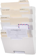 Wallniture Lisbon Metal Wall File Holder Organizer, Wall Mount File Holder, 5-Tier Office Decor and Magazine Holder, File Folders Letter Size White Rack