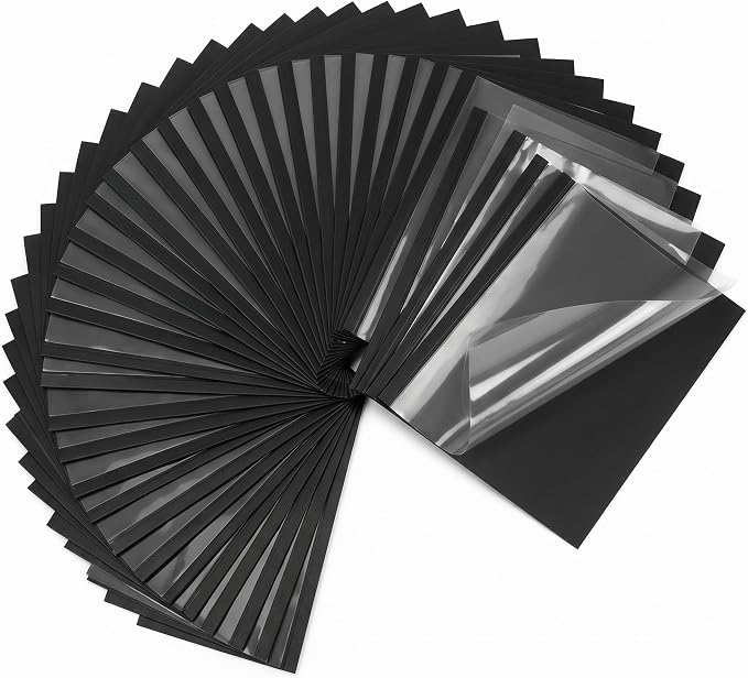 50 Pack Letter Size Thermal Binding Covers 1/16 Inch Spine for 9-18 Sheets, Clear PET Front Black Cardstock Back, Presentation Report Covers for Thermal Binding Machines, for Office, School