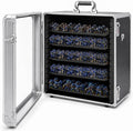 Miniature Carrying Case for Wargame Figures, Mini Display Case, Large | Aluminum Alloy, 5 Metal Trays, Combination Lock, Shoulder Strap, Storage Case for Collectibles, Tabletop Figure