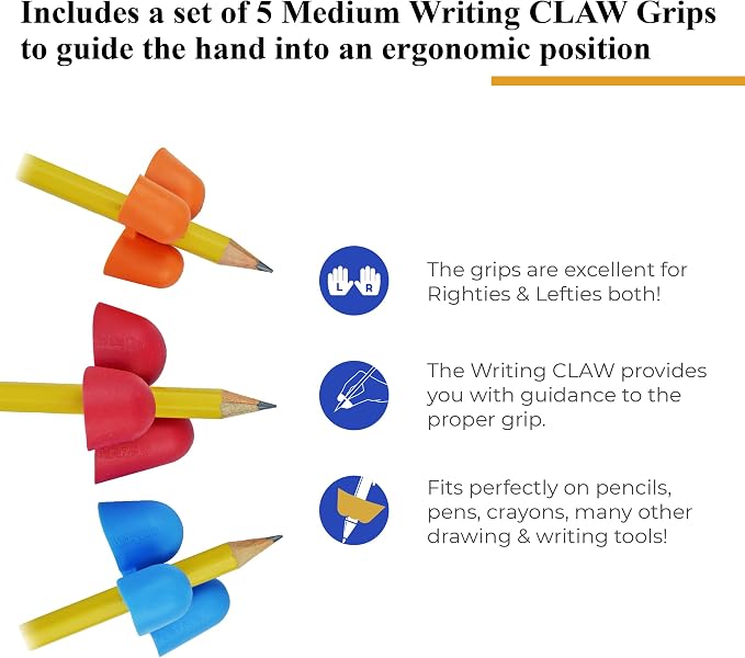 The Pencil Grip Writing C.L.A.W- Medium Set of 5 (Ass't Colors) (TPG-212)