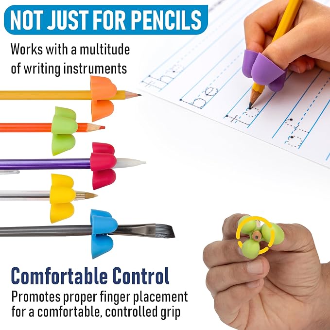 The Pencil Grip The Classics TPG-21106 Writing CLAW for Pencils and Utensils, Small Size, 6 Count Assorted Colors, Assorted: Blue/Green/Orange/Pink/Purple/Red/Yellow