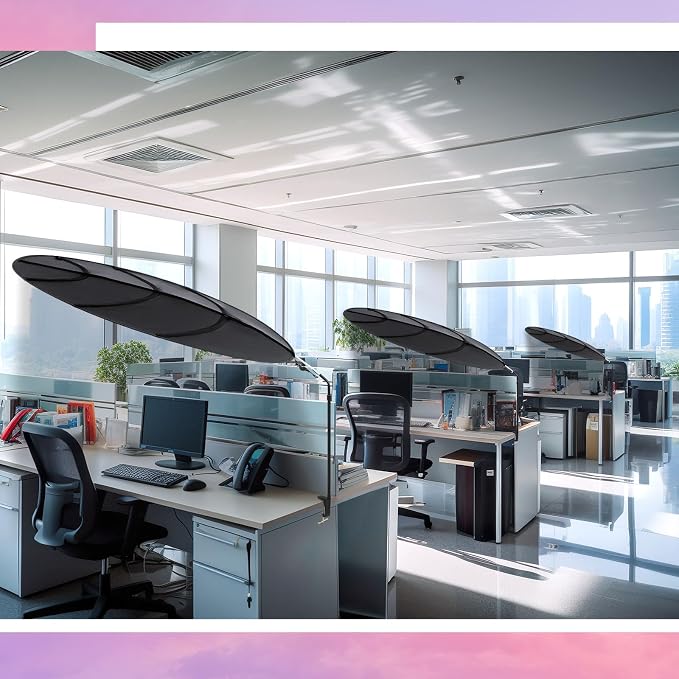 1 Pack Large Adjustable Office Cubicle and Desk Shade,51'' Portable Cubicle Light Shade with Clamp Foldable Rotatable Canopy Blocks Light or Disturbance for Working Accessories (Sunset)
