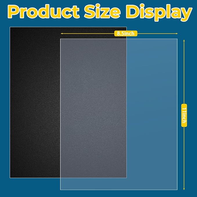 24PCS Binding Covers and Backs Set, 8.5 x11 Inch Clear Book Cover | 12Pcs 8mil Clear PVC Binding Cover, 12Pcs 12mil Black Poly Cover, Letter Size, Un-Punched, Square Corners, for Home Office