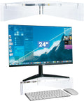 Mammoth DuraClear Acrylic Corner Monitor Stand for Desk Corners - 3.5" Elevation, Triangle Monitor Stand for Monitors with Triangular Base