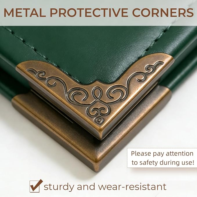 Vintage Hardback Leather 3 Ring Binder, 1.3 Inch D Ring, Three Ring Binders Fits 8.5" x 11", Corner Protectors, PU Leather Cover, for Photo Album, Home, Professional Office & School Supplies, Black