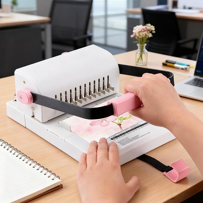 Cinch Book Binding Machine with Slide Ruler Compatible with Wire or Spiral Coils, Make Professional Thick Books,Notebooks,Calendars and More