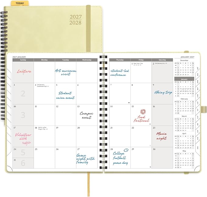 POPRUN Monthly Planner 2027-2028, 8.5"x10.5", 18 Month, Jan 2027-Jun 2028