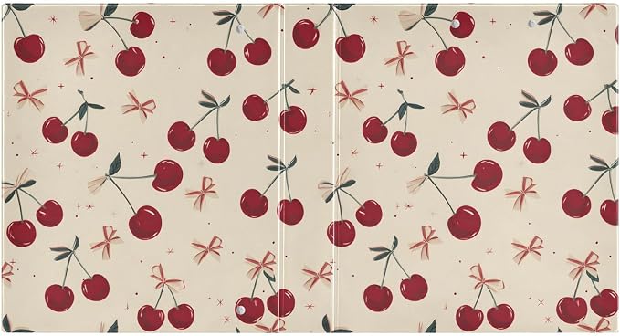 3 Ring Binder Retro Bow Cherry 1.5" Round Ring Binders View Binder with 200 Sheet for Kids School Supplies Women Men Office, 1 Pack