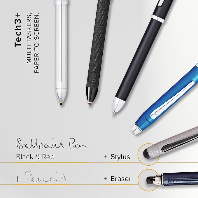 Cross Tech3+ Metallic Blue Multifunction Pen, Black Ink, Corporate Gift