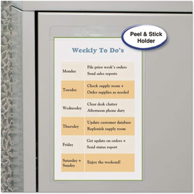C-Line Self-Adhesive Shop Ticket Holders, 5 x 8 Inches, Clear, 50 per Box (70058)