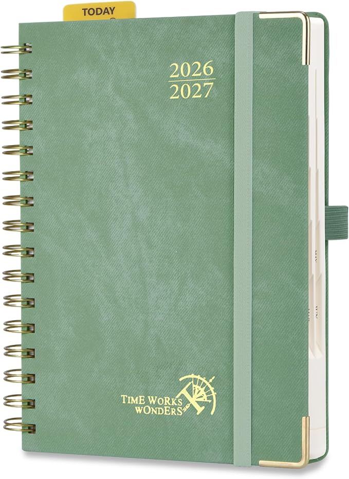 POPRUN Daily Planner 2026-2027 One Page Per Day, Calendar Book 6" x 8.5"