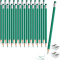 24PCS Erasable Colored Pencils with Eraser Pre Sharpened Pencil 2 HB - Ideal for Checking, Grading, Tests & Office/School Supplies (Green)