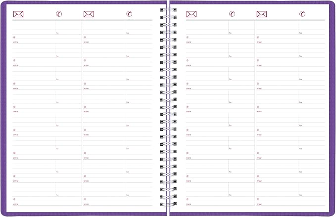 Brownline® 2027 DuraFlex Weekly Planner, Appointment Book, 12 Months, January to December, Twin-Wire Binding, 11" x 8.5", Purple (CB950V.PUR)