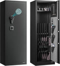 VEVOR 8-10 Gun Safe, Long Gun Cabinet for Rifles and Pistols, Quick Access Rifle Safe with 3 Pistol Pockets and Adjustable Racks, Digital Cabinet with Fingerprint and Password Lock(Assembly Required)