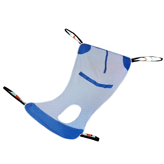 VEVOR Full Body Patient Lift Sling & Commode Opening, Patient Lift Medical Sling for Safe Bathing, Toileting, Polyester Patient Aid Commode Sling for Elderly, Disabled, Bedridden, 600LBS (Large Size)