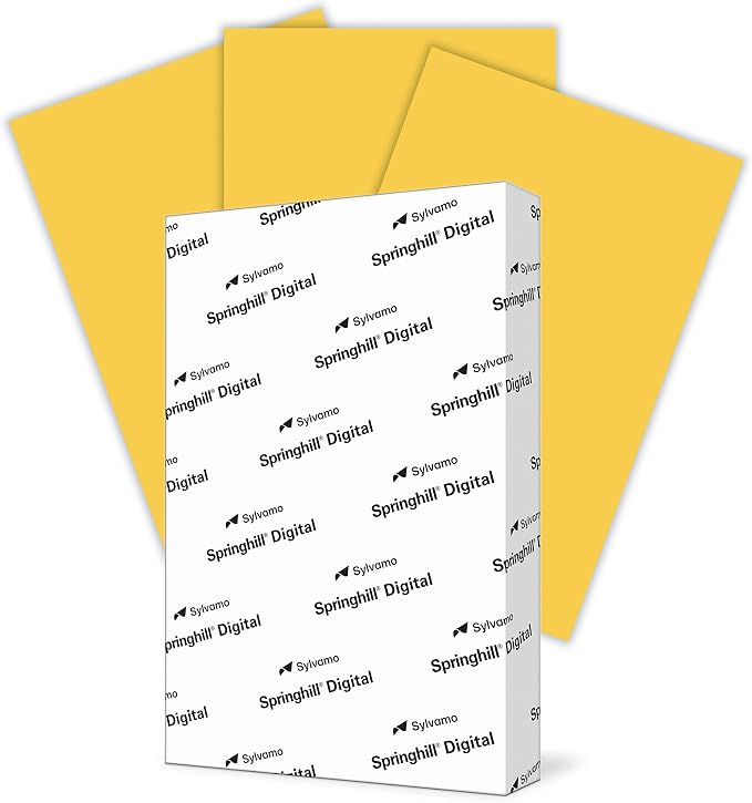 Springhill 11” x 17” Goldenrod Yellow Colored Cardstock Paper, 67lb Vellum Bristol, 147gsm, 250 Sheets (1 Ream) – Premium Lightweight Cardstock, Vellum Printer Paper with Textured Finish – 086004R