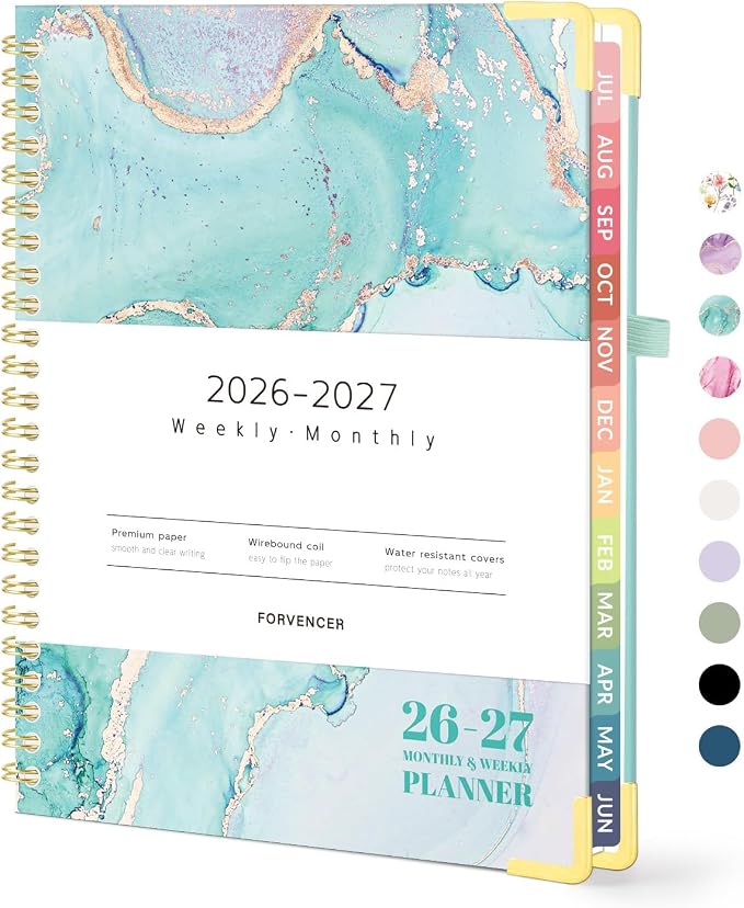 Forvencer Academic Planner 2026-2027, Calendar Jul 2026-Jun 2027, 6" x 8"