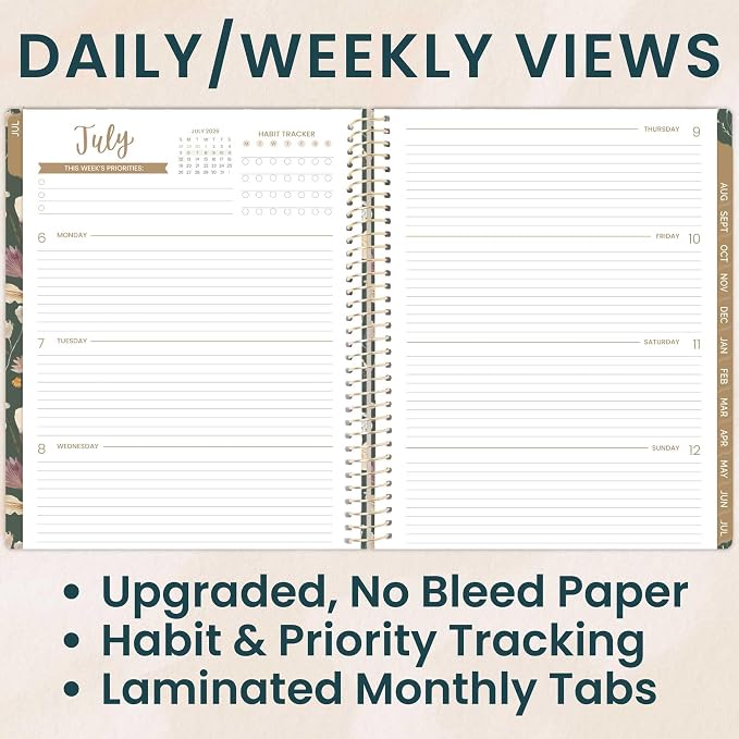 bloom daily planners 2026-2027 Planner (8.5” x 11") 13 Month Academic Year Organizer (July 2026 - July 2027) - Weekly & Monthly Agenda Book with Stickers & Tabs - Butterfly Garden