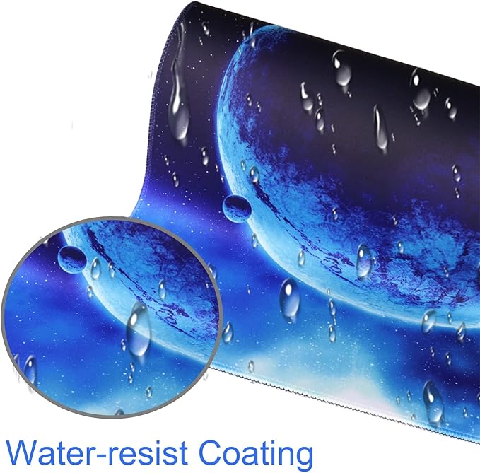 Naukay Gaming Mouse Pad, 31.5x15.7 inch Large Extended Computer Keyboard Mouse Mat, Water Resist Non-Slip Mousepad Rubber Base Long XXL Gaming Mousepad for Work, Office & Home, Space