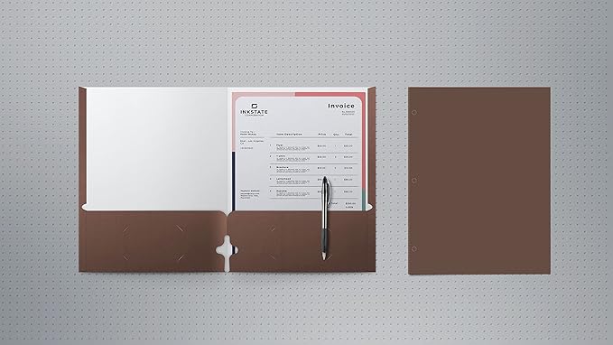 Better Office Products Two Pocket Portfolio Folders, 50-Pack, Brown, Letter Size Paper Folders, 50 Pieces, Brown