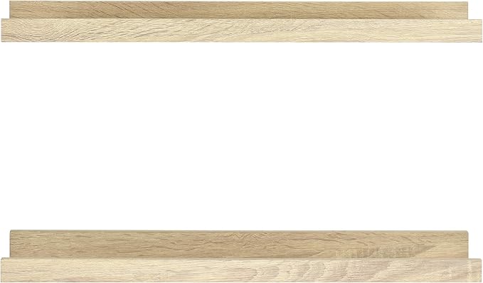 MCS Picture Ledge Shelf, Room Decor Floating Shelf, Natural Woodgrain, 23.75 Inch, Set of 2